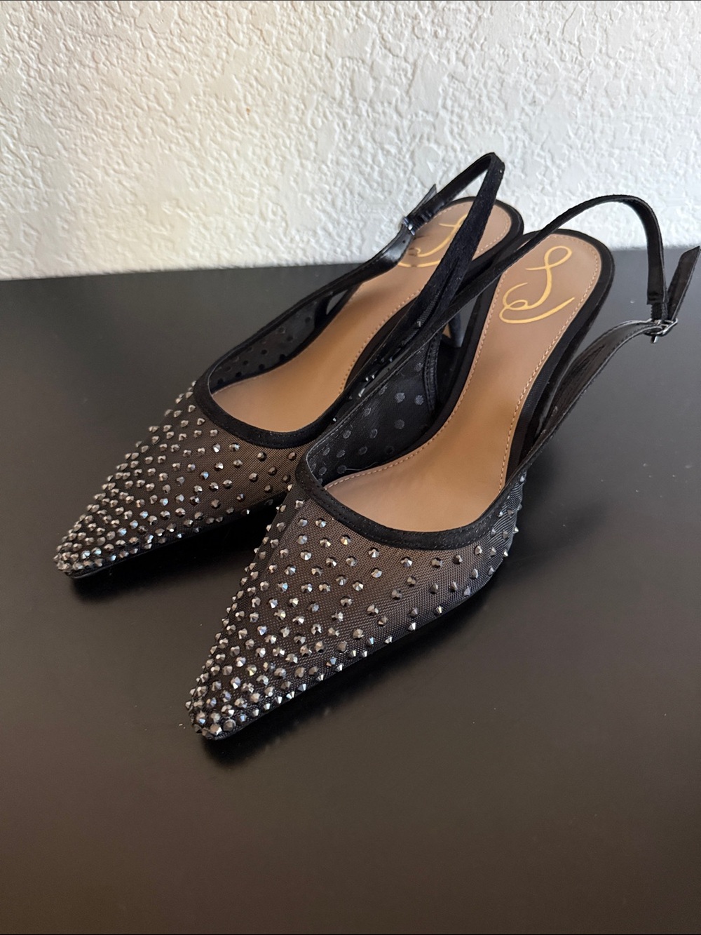 Sam Edelman Bianka Glitz Mesh Embellished Slingback Pumps